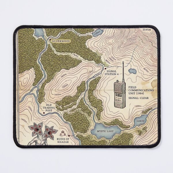Item preview, Topographical Survey & Field Guide of The Dreary Woods - Vintage Fantasy Map Print designed and sold by lord-of-skins.