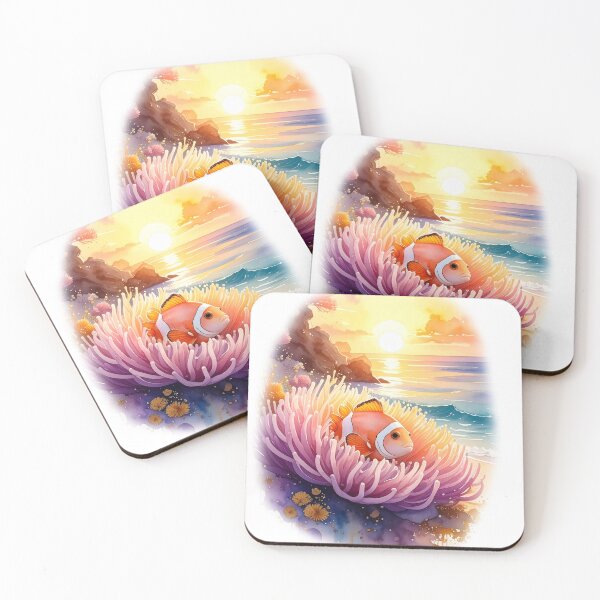 Item preview, Colorful watercolor tropical fish school ocean art vibrant marine life painting designed and sold by icemanphotos.
