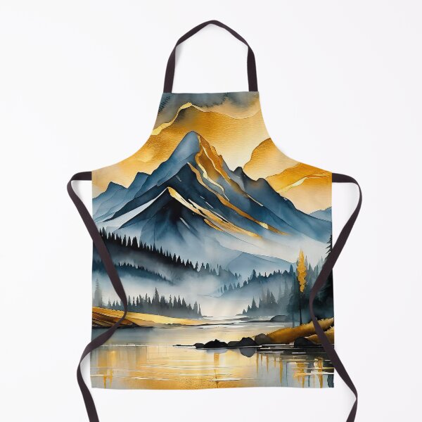 Item preview, Landscape mountains gold ink painting designed and sold by AnnaHolyph.