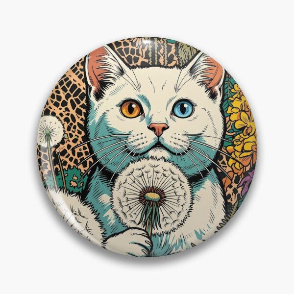 Item preview, Vintage Cat Dandelion Retro Comic Botanical Art designed and sold by TopKult.