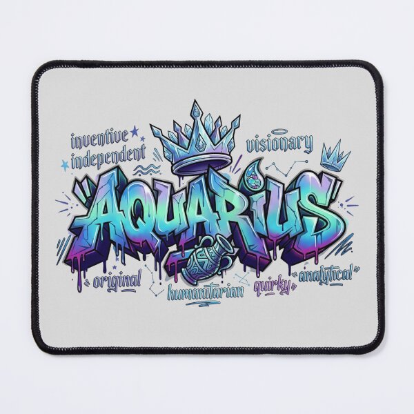 Item preview, Aquarius Zodiac Signs, Horoscope Street Art designed and sold by BreezifyDesignStudio.