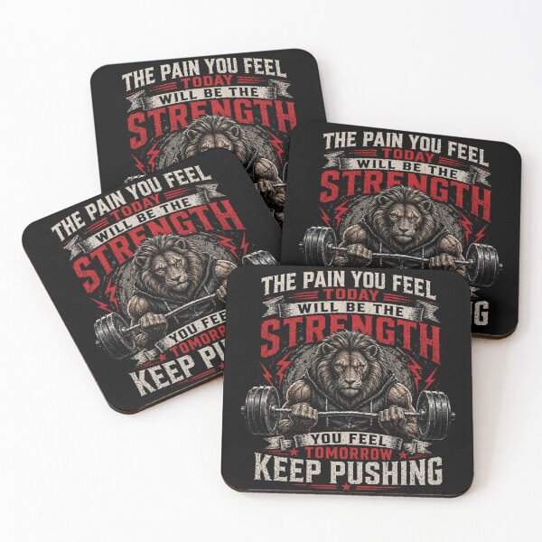 Item preview, Lion Strength Gym Motivation – Pain Today Strength Tomorrow Workout Quote designed and sold by IdentityThread.