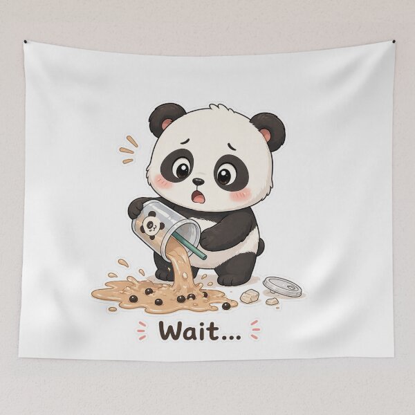 Item preview, Panda Spilled Drink Wait Oops Moment designed and sold by Sadia  Jannat.