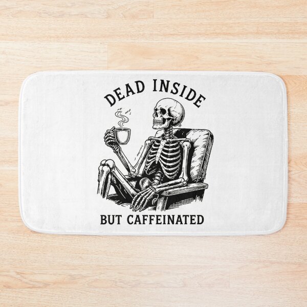 Item preview, Dead Inside But Caffeinated – Funny Skeleton Coffee Design designed and sold by InkWanderStudio.