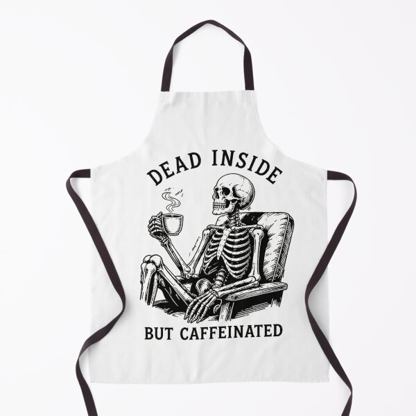 Item preview, Dead Inside But Caffeinated – Funny Skeleton Coffee Design designed and sold by InkWanderStudio.