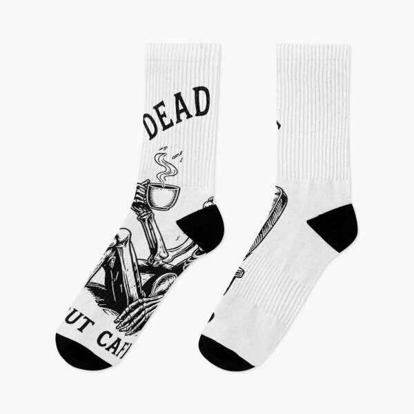 Item preview, Dead Inside But Caffeinated – Funny Skeleton Coffee Design designed and sold by InkWanderStudio.
