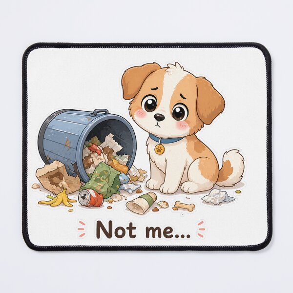 Item preview, Guilty Dog Knocked Over Trash Not Me Moment designed and sold by Sadia  Jannat.
