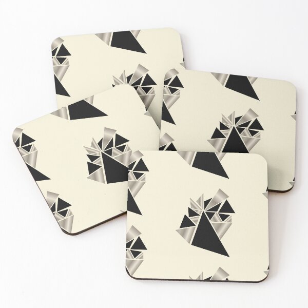 Item preview,  Silver and Champagne Abstract Geometric Shards designed and sold by Typomuse-studio.