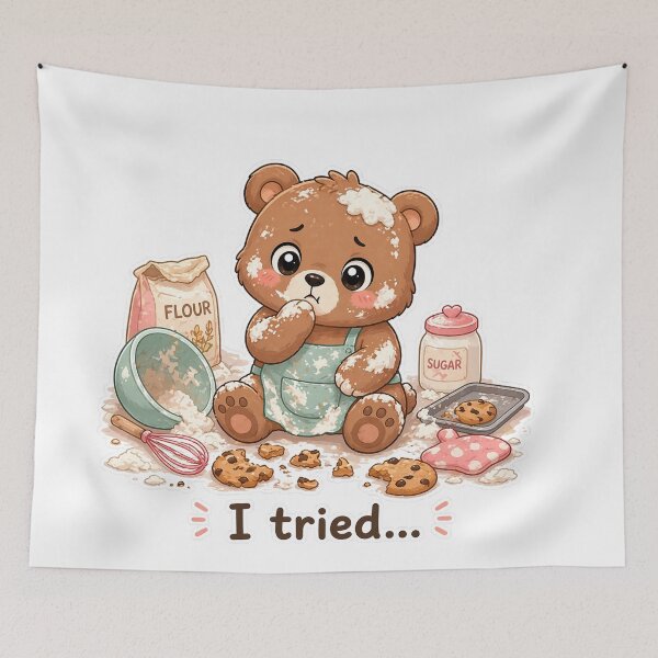 Item preview, Guilty Bear Cookie Mess I Tried Baking Moment designed and sold by Sadia  Jannat.