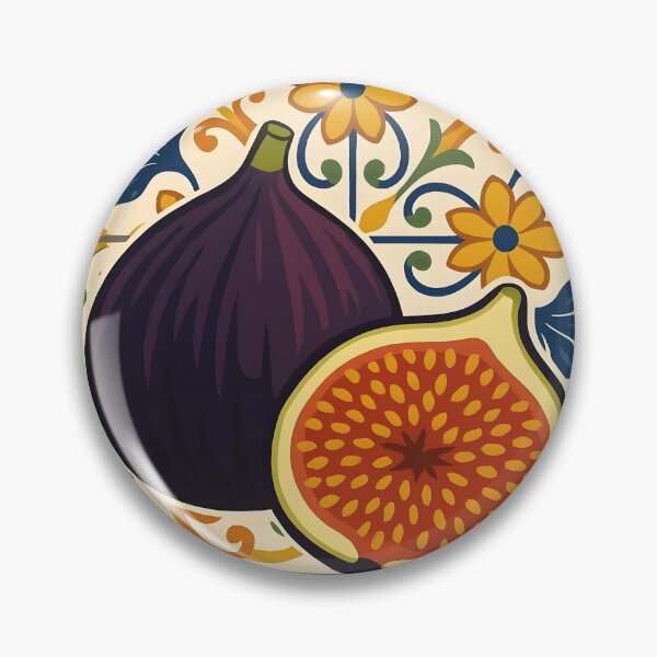 Item preview, Fichi di Maiori – Amalfi Fig Tile styled Pattern in Blue Yellow Orange designed and sold by EmeraldeaArt.