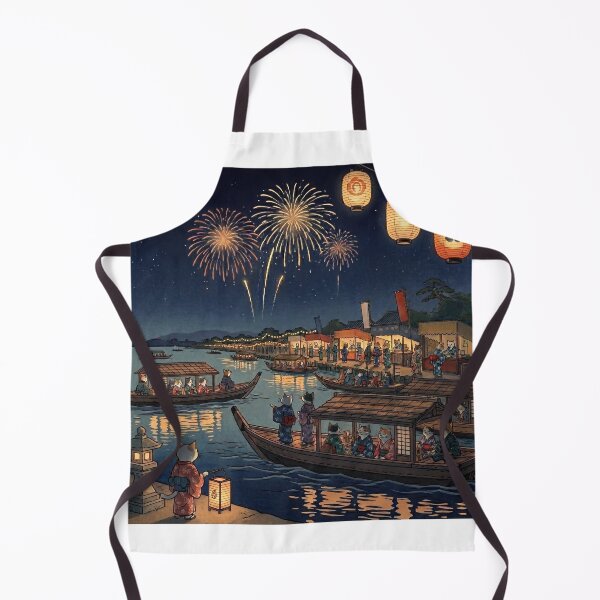 Item preview, Cats Watching Fireworks from a Pleasure Boat — Hanabi Neko Yakatabune no Zu | Japanese Ukiyo-e Cat Art designed and sold by Ukiyo Neko Hyakkei - Cats of the Floating World-.