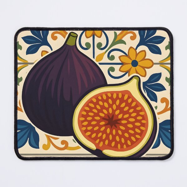 Item preview, Fichi di Maiori – Amalfi Fig Tile styled Pattern in Blue Yellow Orange designed and sold by EmeraldeaArt.