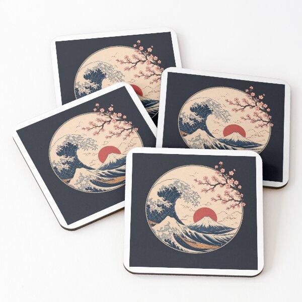Item preview, Japanese Wave & Mount Fuji Circle – Ukiyo-e Inspired Ocean Art designed and sold by InkWanderStudio.