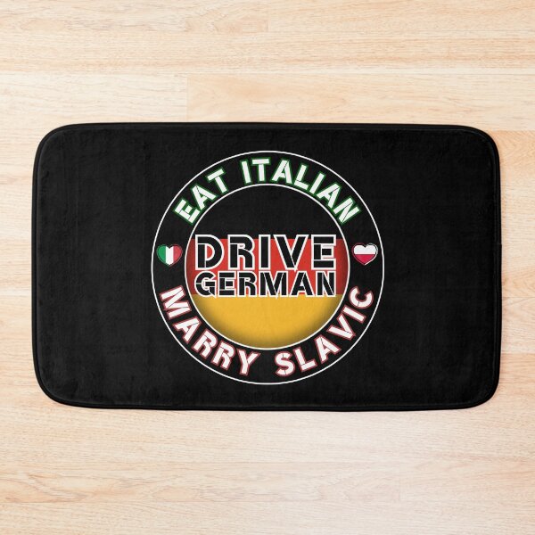 Item preview, Eat Italian Drive German Marry Slavic Round Badge Design designed and sold by PROPera-design.