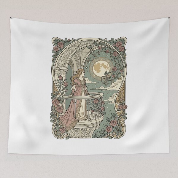 Item preview, Art Nouveau Juliet Balcony Scene Romeo And Juliet Play designed and sold by Fenay Designs.
