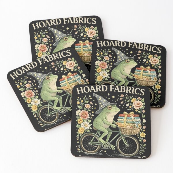 Item preview, Funny Frog Wizard Riding Bicycle Hoarding Fabrics - Sewing Quilting Gift designed and sold by haitrieuic96.