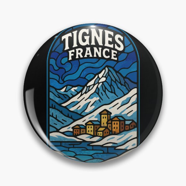 Item preview, Tignes France Stained Glass Travel designed and sold by TomFrontierArt.
