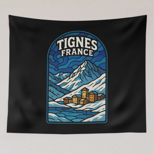 Item preview, Tignes France Stained Glass Travel designed and sold by TomFrontierArt.