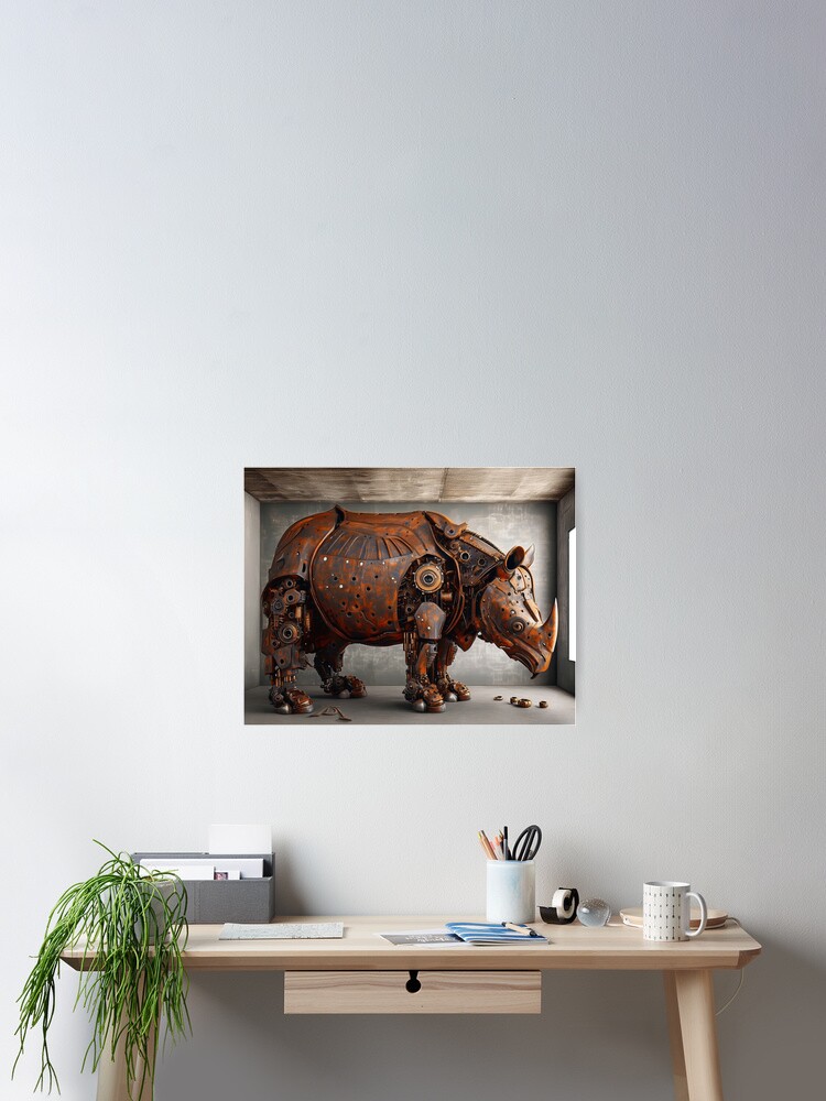 Thumbnail 2 of 3, Poster, Steampunk Rhinoceros designed and sold by andreisky.