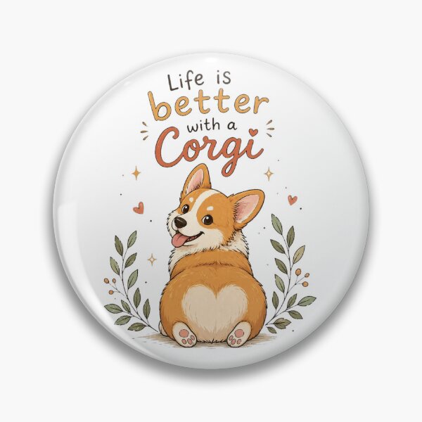 Item preview, Life Is Better With a Corgi – Cute Dog Illustration designed and sold by InkWanderStudio.
