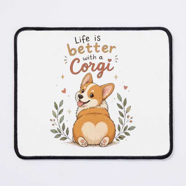 Item preview, Life Is Better With a Corgi – Cute Dog Illustration designed and sold by InkWanderStudio.