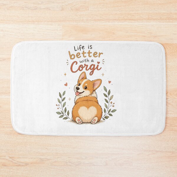 Item preview, Life Is Better With a Corgi – Cute Dog Illustration designed and sold by InkWanderStudio.