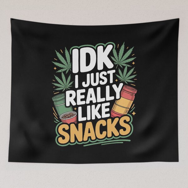 Item preview, I Just Really Like Snacks Funny Weed Munchies Joke designed and sold by Say It With Ink.