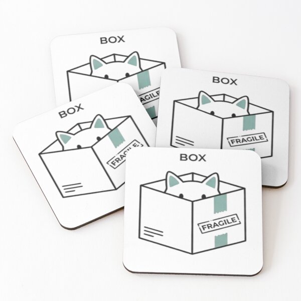 Artikelvorschau, Aufkleber „Katze in einer Box“ – Niedliche, minimalistische Katzenillustration entworfen und verkauft von Velora Design .