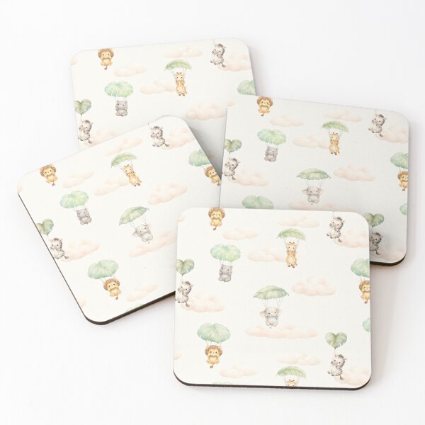 Item preview, Jungle Babies flying with Tropical Leafs through the Clouds Nursery designed and sold by Studio Pico.
