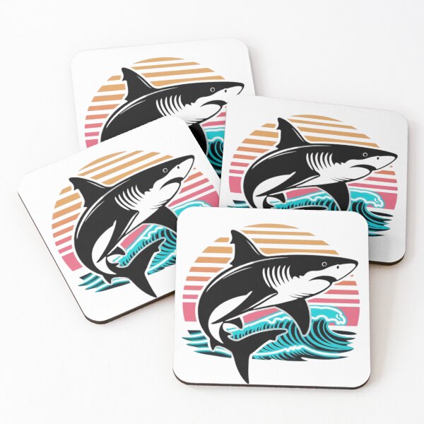 Item preview, Retro Synthwave Shark Ocean Wave Neon Art Print designed and sold by Sky-bully.