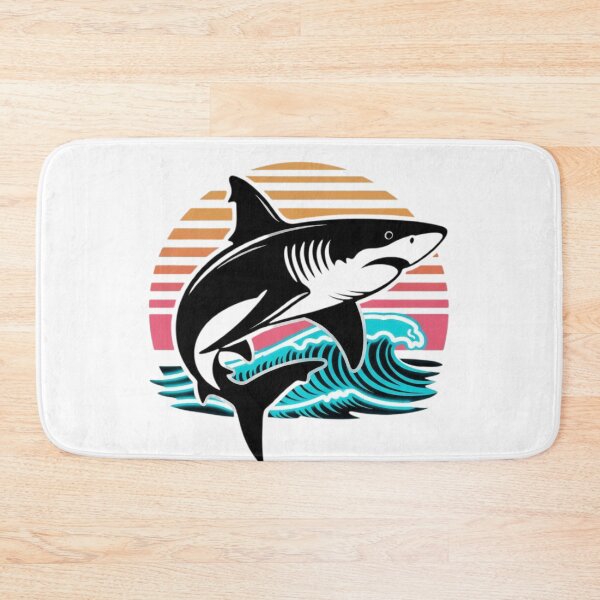 Item preview, Retro Synthwave Shark Ocean Wave Neon Art Print designed and sold by Sky-bully.