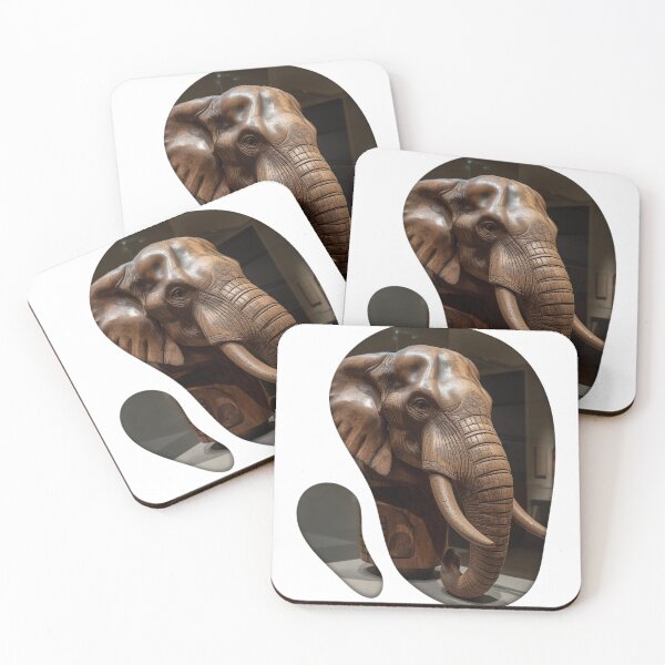 Item preview, Craftsman Legacy Hand Carved Elephant Wood Sculpture Art Print designed and sold by SavannaStrikes.