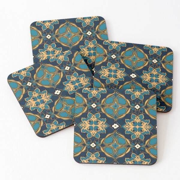 Item preview, Midnight Sapphire Moroccan Tile Pattern designed and sold by Hashola Designs.
