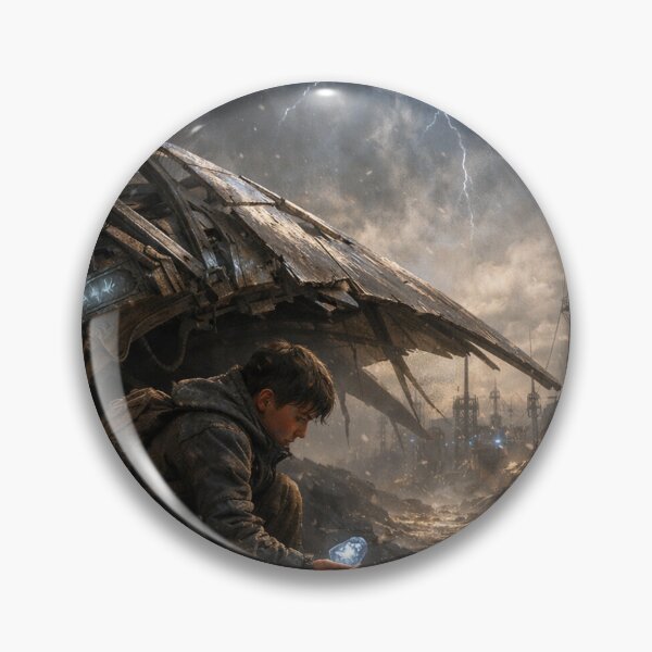 Item preview, Crystal Storm Wasteland – Sci-Fi Fantasy Post-Apocalyptic Art Print designed and sold by Element Horizon Studio.