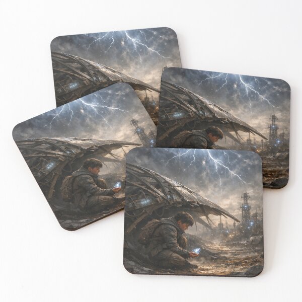 Item preview, Crystal Storm Wasteland – Sci-Fi Fantasy Post-Apocalyptic Art Print designed and sold by Element Horizon Studio.