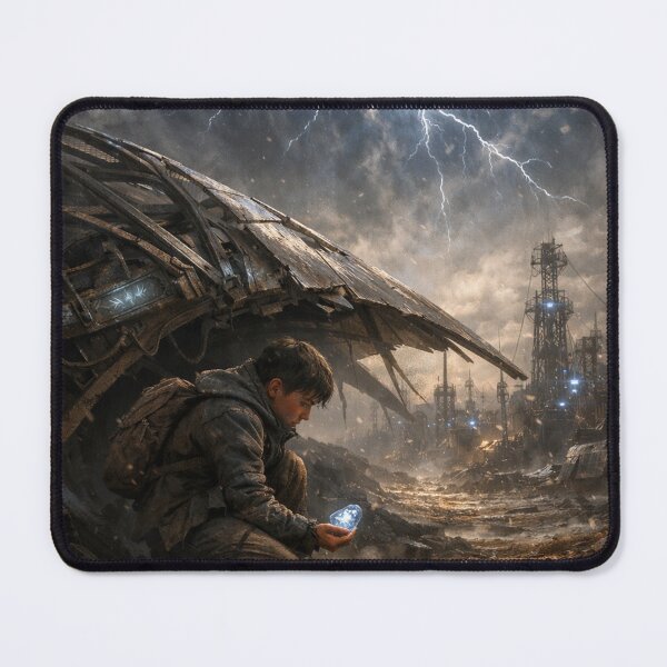 Item preview, Crystal Storm Wasteland – Sci-Fi Fantasy Post-Apocalyptic Art Print designed and sold by Element Horizon Studio.