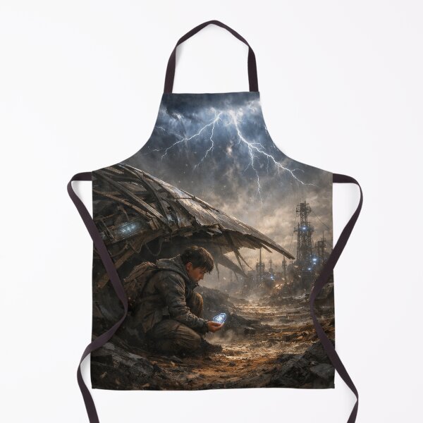Item preview, Crystal Storm Wasteland – Sci-Fi Fantasy Post-Apocalyptic Art Print designed and sold by Element Horizon Studio.