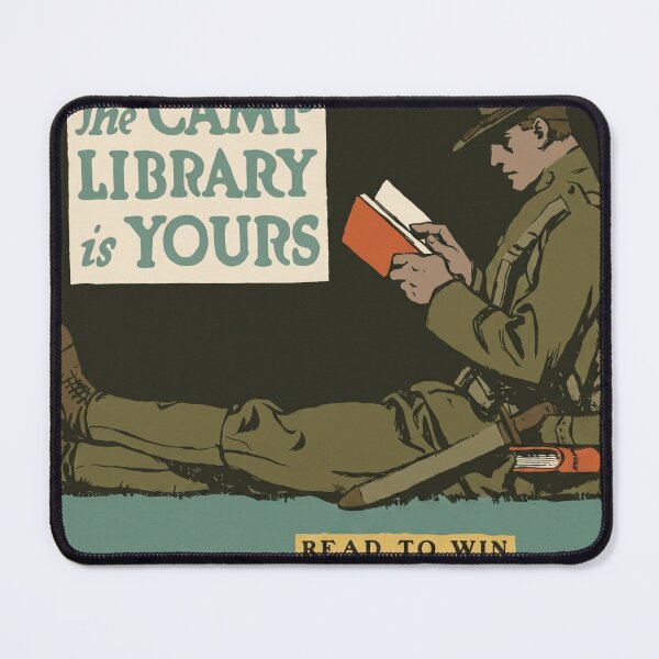 Item preview, The Camp Library Is Yours Read To Win The War WWI Poster 1918 designed and sold by Vintage Poster 1914-1945 Archive.