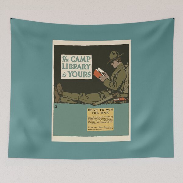 Item preview, The Camp Library Is Yours Read To Win The War WWI Poster 1918 designed and sold by Vintage Poster 1914-1945 Archive.