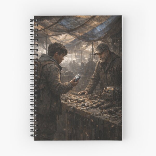 Item preview, Post-Apocalyptic Salvage Market – Sci-Fi Fantasy Scavenger Trader Art Print designed and sold by Element Horizon Studio.