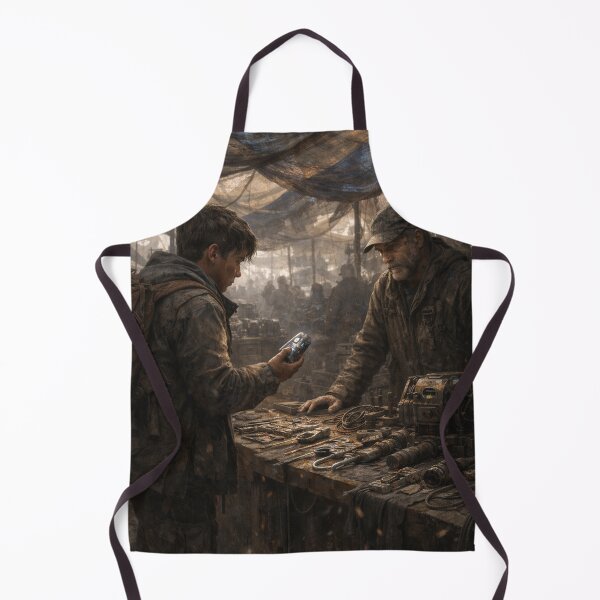 Item preview, Post-Apocalyptic Salvage Market – Sci-Fi Fantasy Scavenger Trader Art Print designed and sold by Element Horizon Studio.