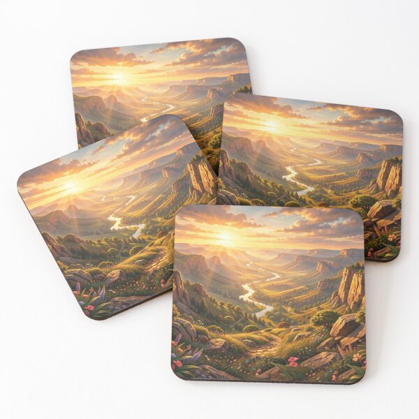 Item preview, Golden Canyon sunrise landscape inspired by the style of Jane Davie designed and sold by FotoworldEdel.