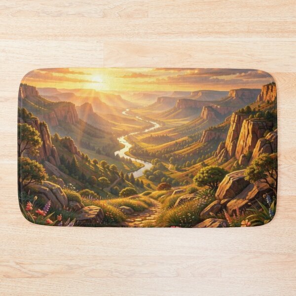 Item preview, Golden Canyon sunrise landscape inspired by the style of Jane Davie designed and sold by FotoworldEdel.