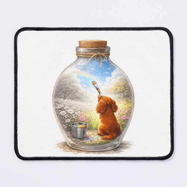Item preview, Worlds in a Bottle – Artist Cavalier King Charles Spaniel – Radiant Miniature World (Ruby) designed and sold by SakuraWaStyle.