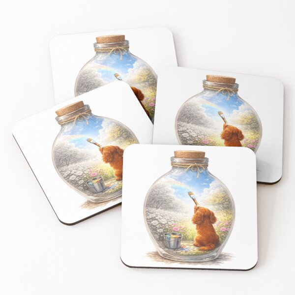 Item preview, Worlds in a Bottle – Artist Cavalier King Charles Spaniel – Radiant Miniature World (Ruby) designed and sold by SakuraWaStyle.