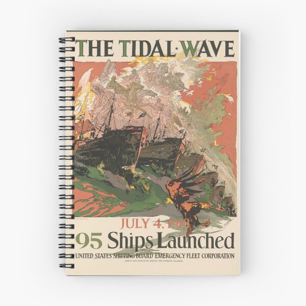 Item preview, The Tidal Wave 95 Ships Launched July 4 1918 Poster designed and sold by Vintage Poster 1914-1945 Archive.