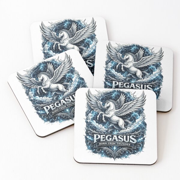 Item preview, Pegasus Born From Thunder Vintage Mythology Winged Horse designed and sold by CatLovers Studio.