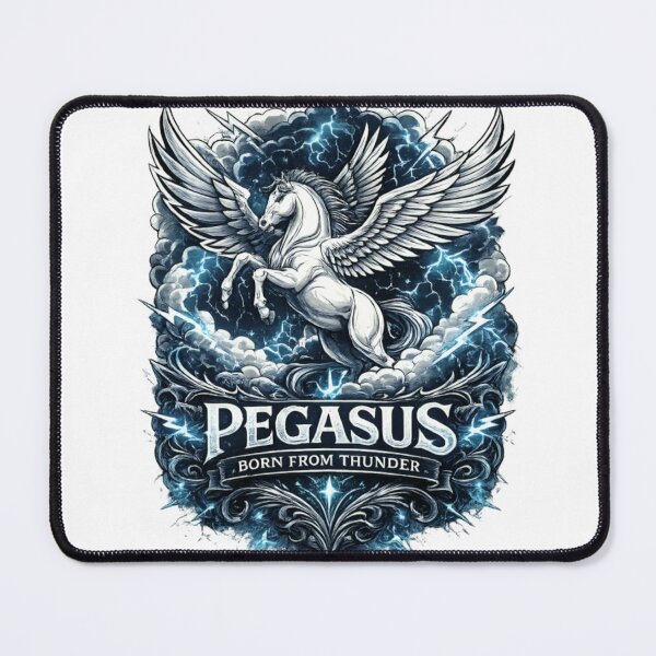 Item preview, Pegasus Born From Thunder Vintage Mythology Winged Horse designed and sold by CatLovers Studio.