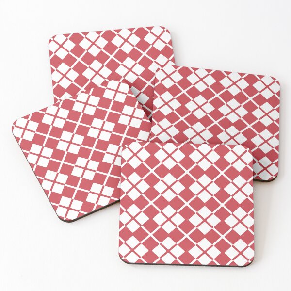 Item preview, Strawberry red & white geometric seamless pattern designed and sold by Mint + Midnight.
