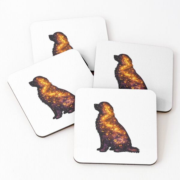Item preview, Galactic Retriever Golden Dog Nebula Space Silhouette designed and sold by tineldesign.
